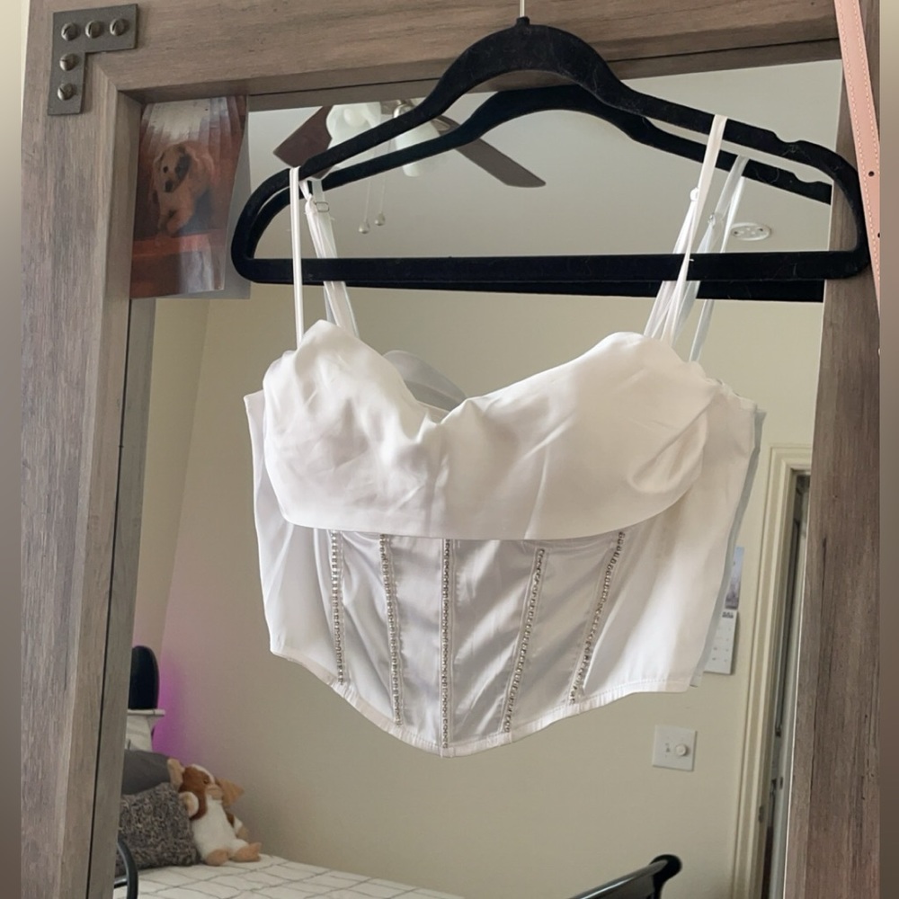 Size Small Satin Rhinestone Corset Top